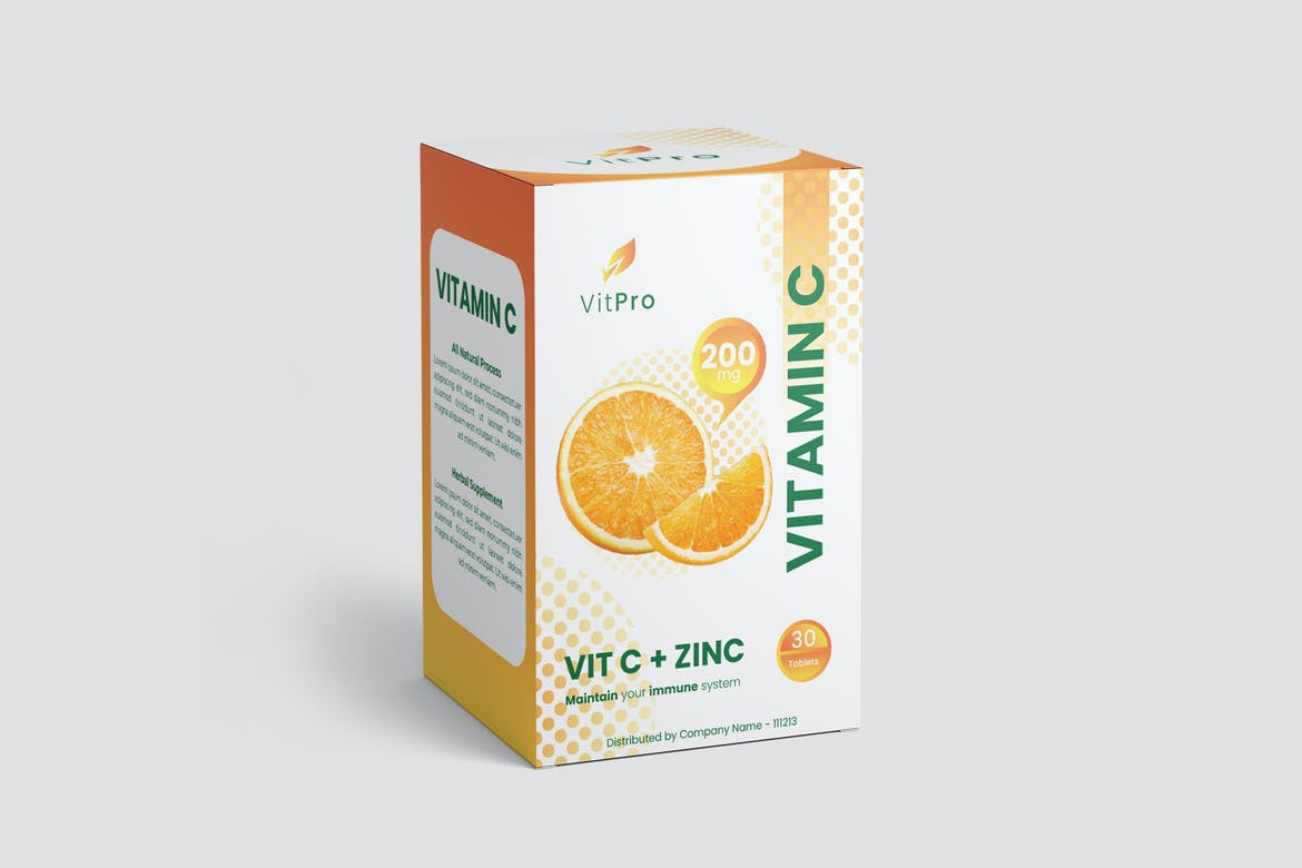 Bao bì hộp vitamin C trắng cam - BB10042021-021