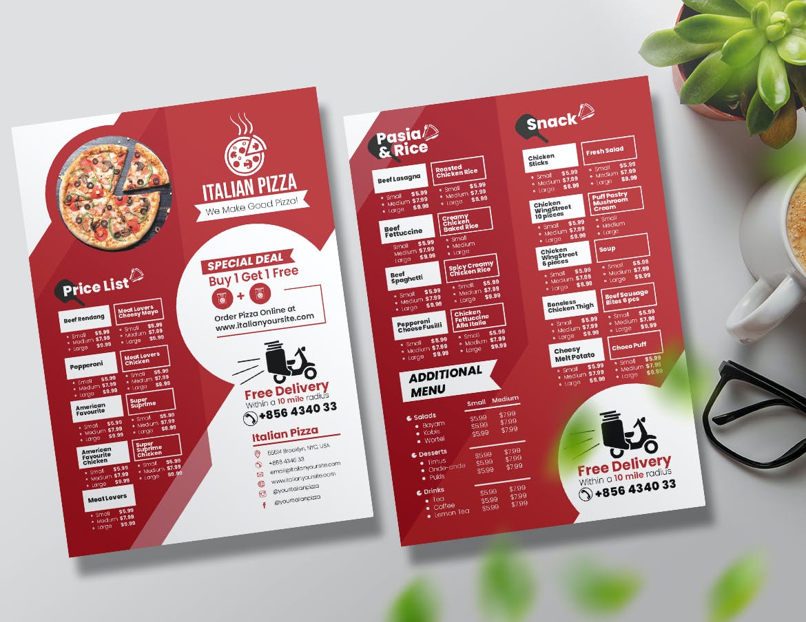 Menu pizza thiết kế màu đỏ trắng-MN24042021-009