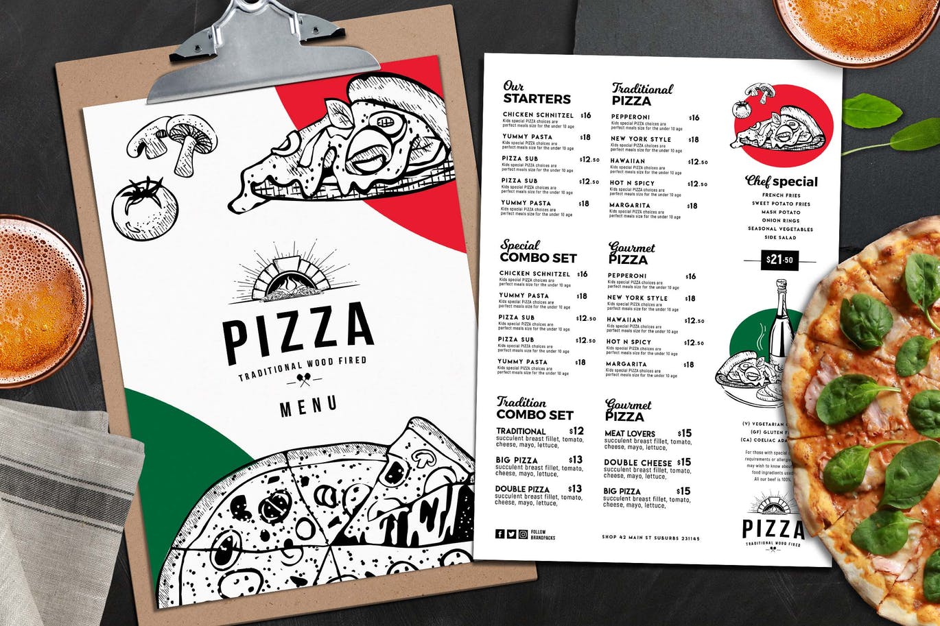 Menu pizza thiết kế trắng đen-MN24042021-015