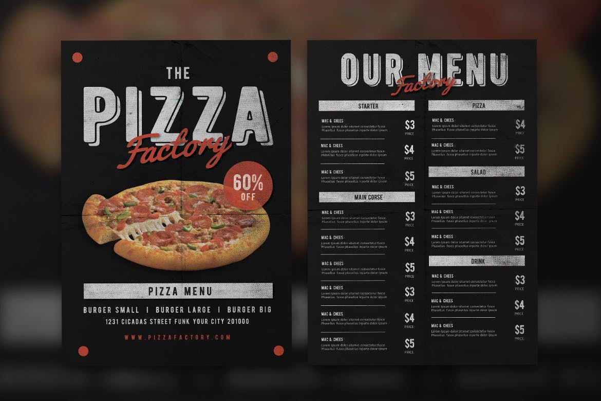 Menu pizza thiết kế màu đen huyền bí-MN24042021-021
